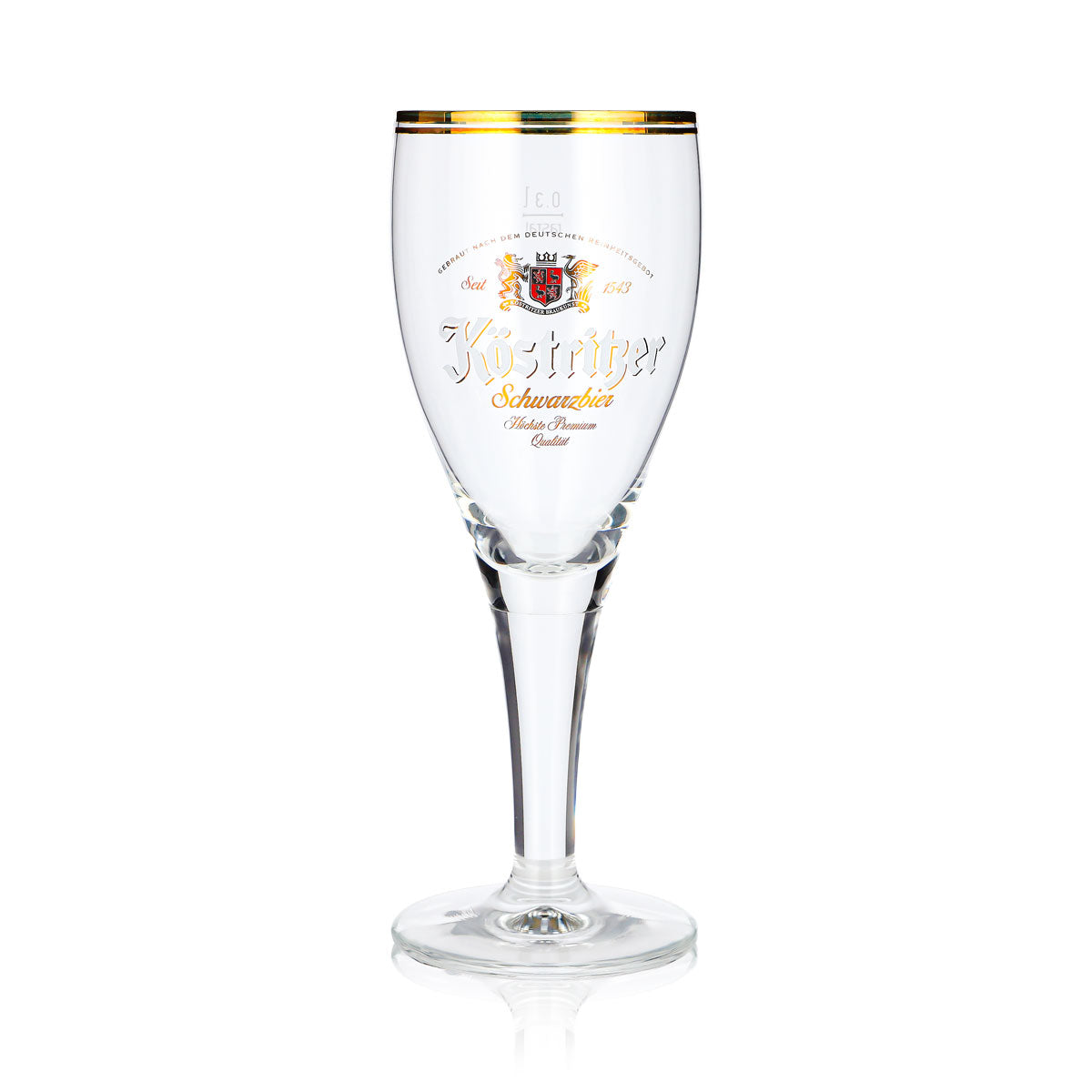 6 Köstritzer Beer Glasses, 0.3 L, Goblet-Style, Dark Beer Glasses with Two Gold Rims – View 3