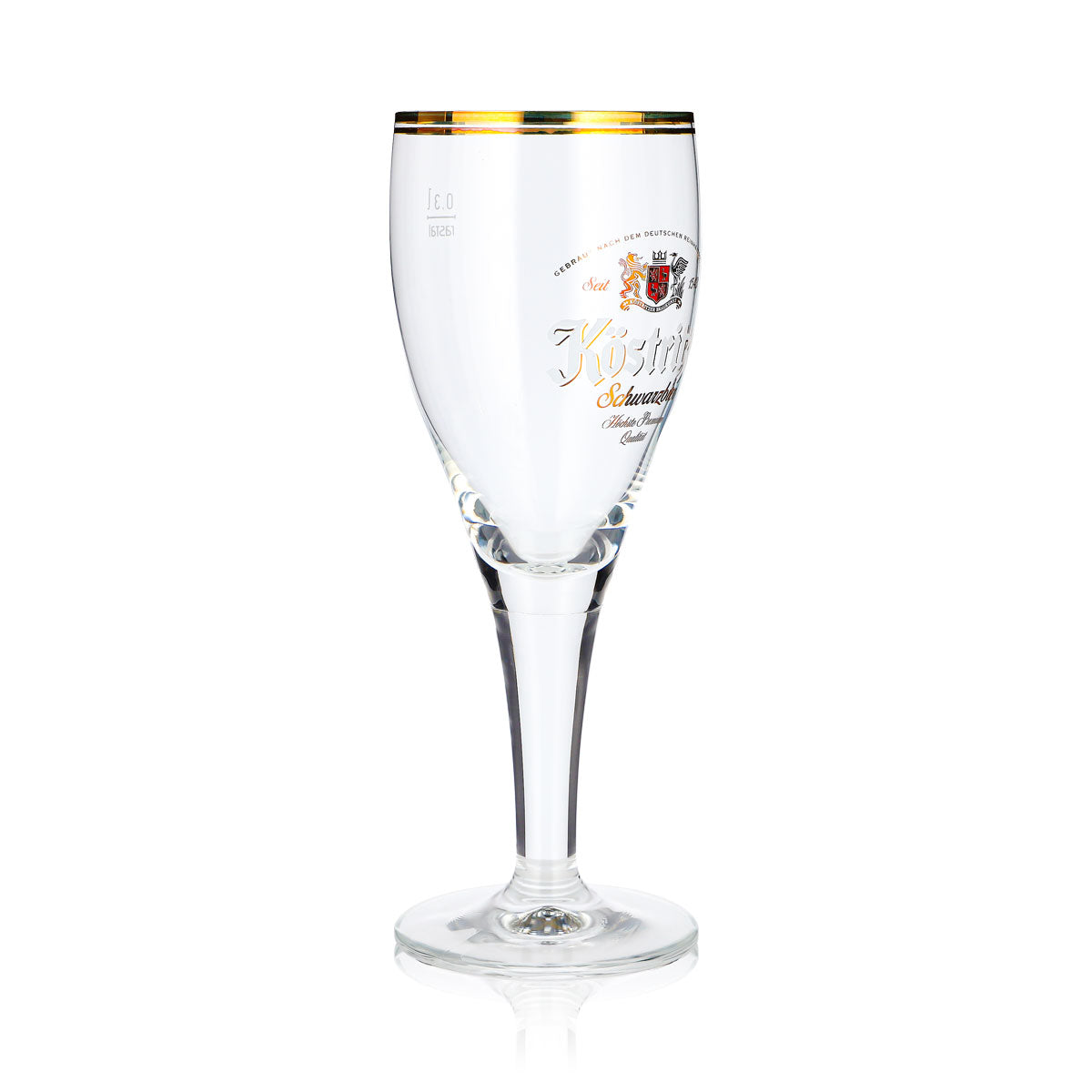 6 Köstritzer Beer Glasses, 0.3 L, Goblet-Style, Dark Beer Glasses with Two Gold Rims – View 4