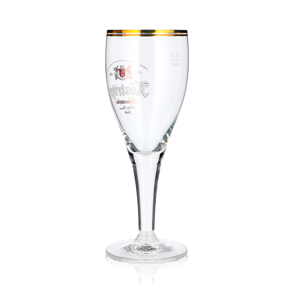 6 Köstritzer Beer Glasses, 0.3 L, Goblet-Style, Dark Beer Glasses with Two Gold Rims – View 5