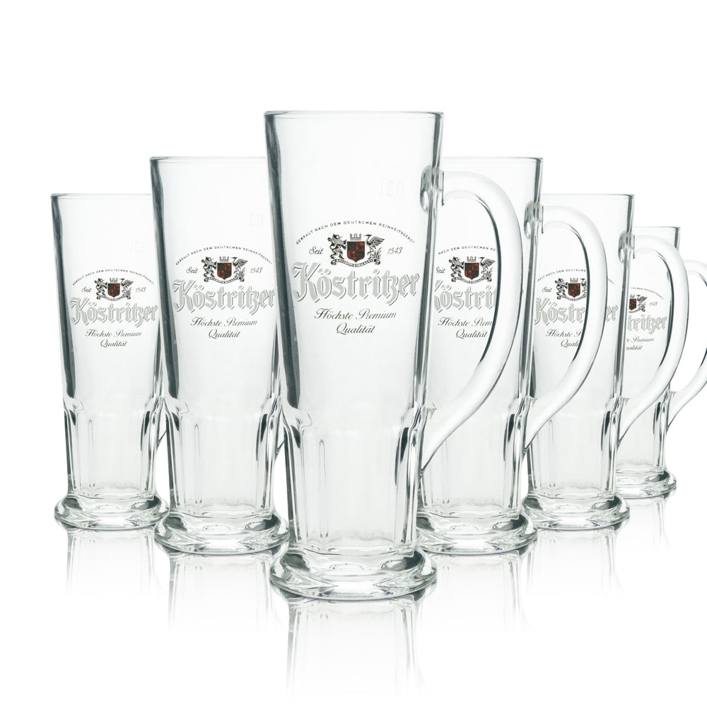 6x Köstritzer beer glass beer mug 0.3l glasses beer stein Sahm
