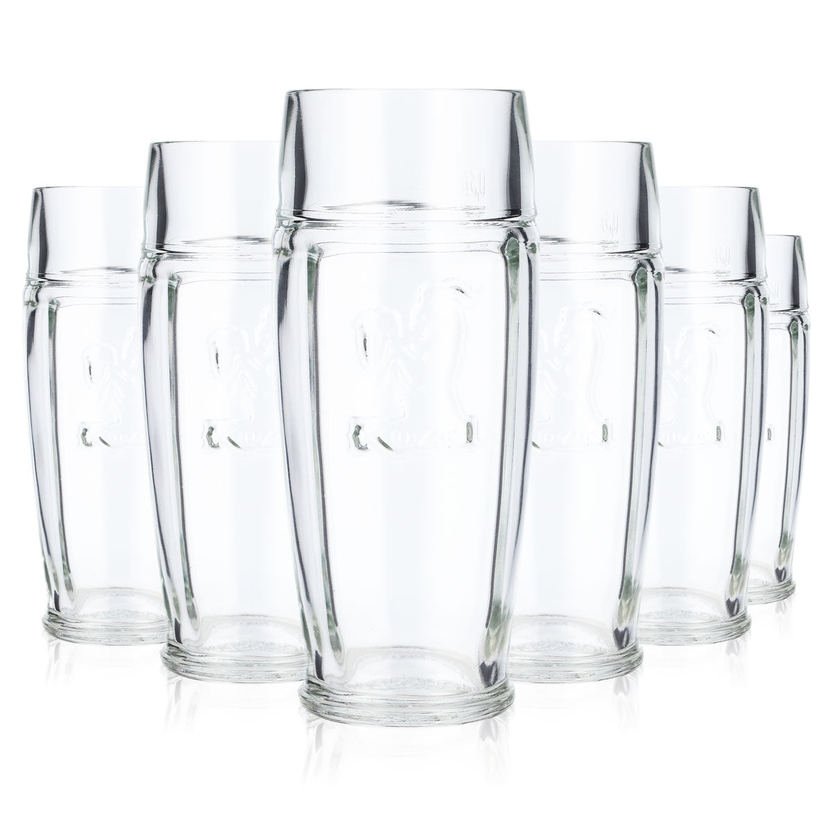 6 Kozel Beer Glasses, 0.3 L, Relief-Patterned Beer Glasses, Willibecher Beer Mugs (Set of 6)