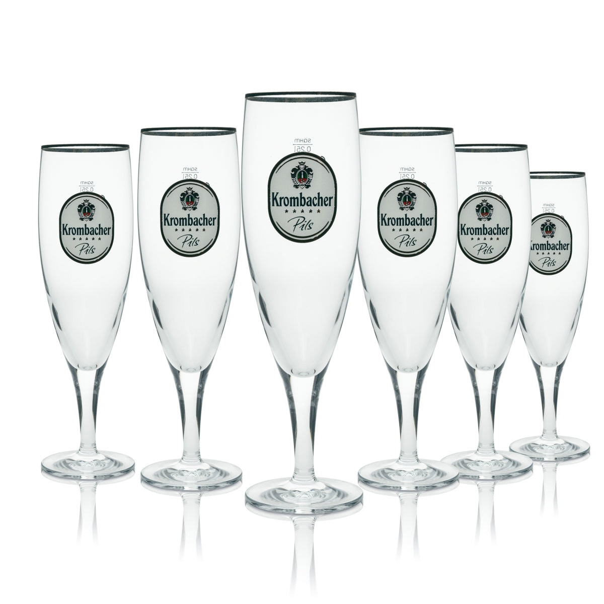 6x Krombacher beer glass 0.25l exclusive trophy Sahm