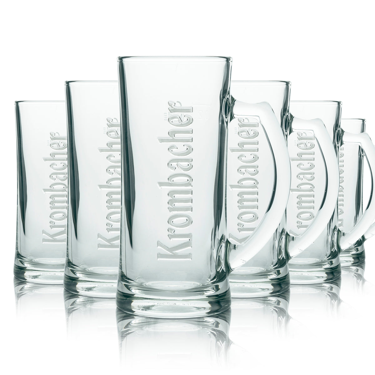 6x Krombacher beer glass 0.2l mug Seidel tankard Rastal relief logo – View 4