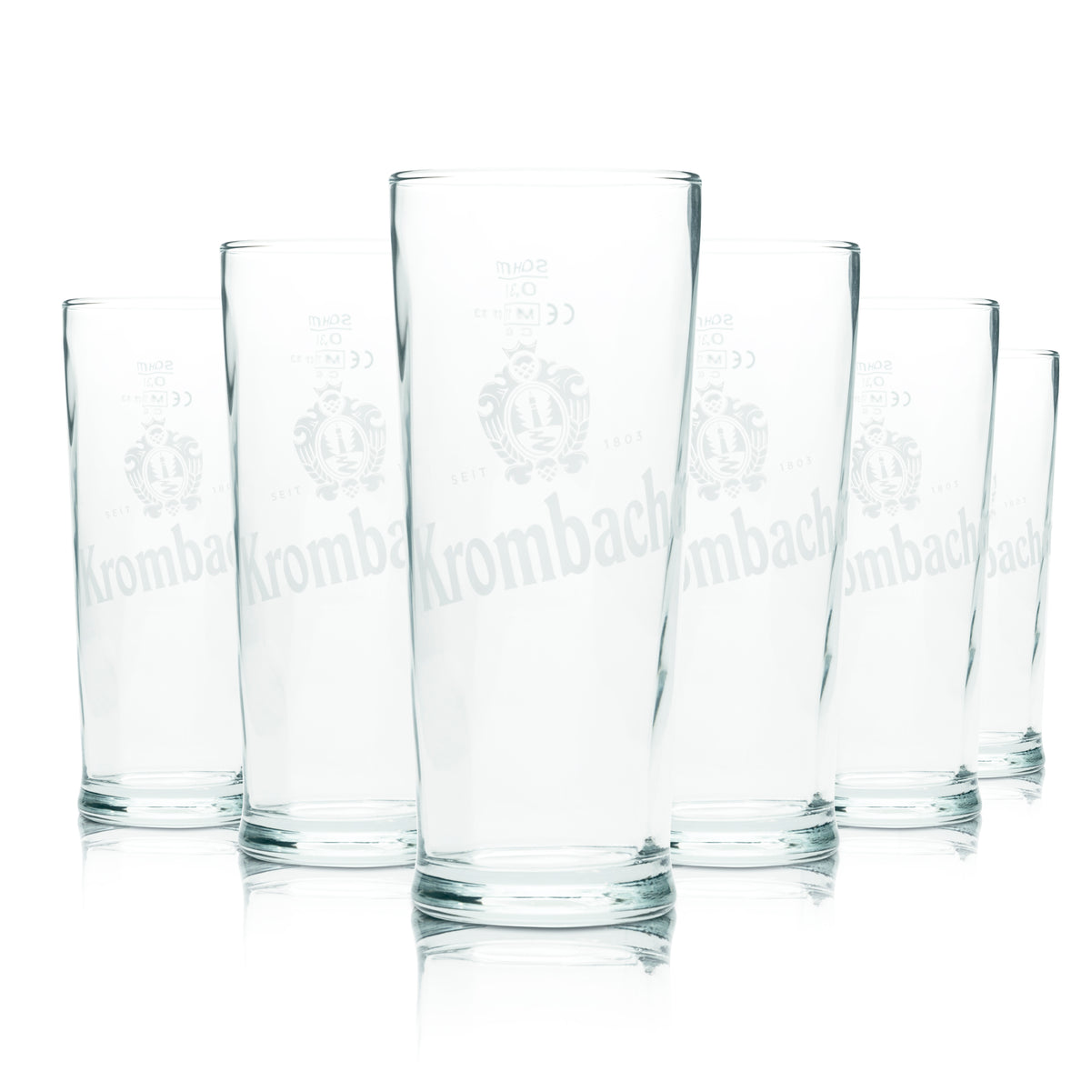 6x Krombacher beer glass 0.3l mug trophy glasses gastro bar pub Willi Beer – View 4