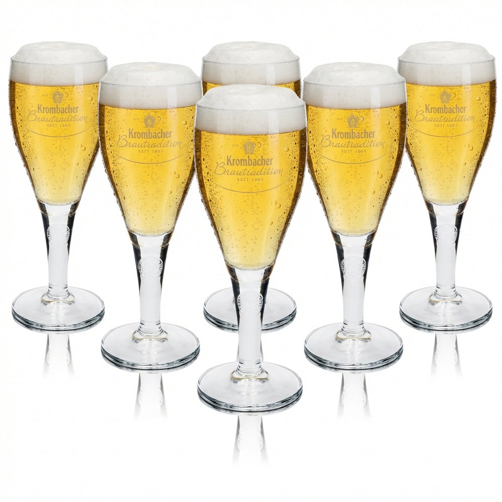 6x Krombacher beer glass 0.3l cup, traditional Sahm