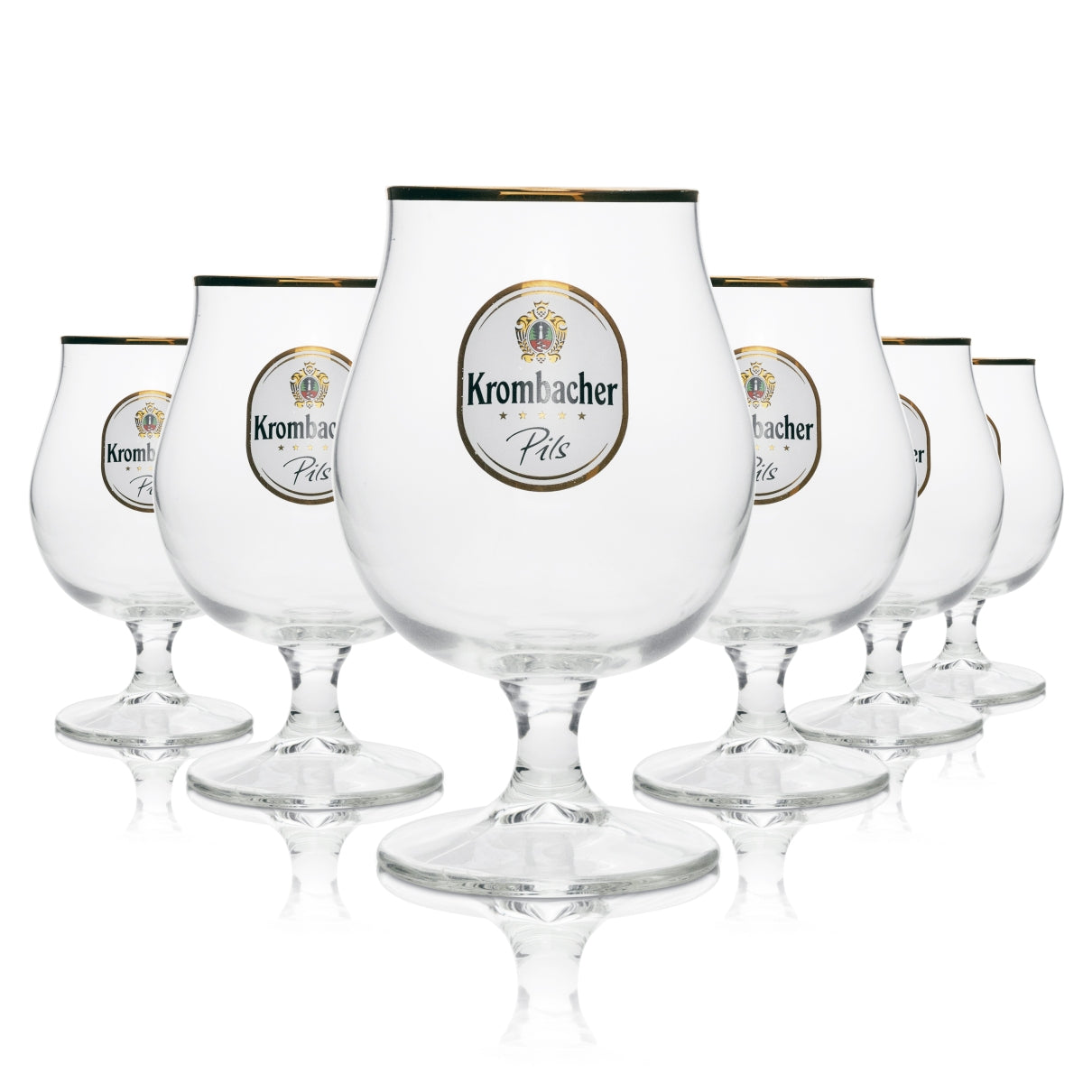 6x Krombacher Beer Glass Balloon Brussels 400ml sahm