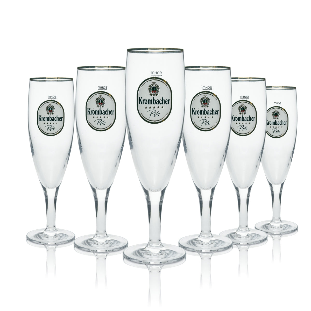 6x Krombacher beer glass 0.2 l exclusive trophy glasses beer tulips pilsner tulips gold rim – View 2