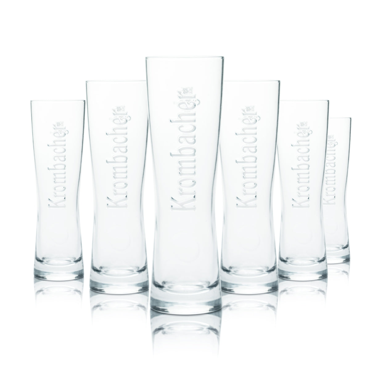 6x Krombacher Glass 0.25l Beer Pilsner Glasses Mug Star Cup Brewery Radler