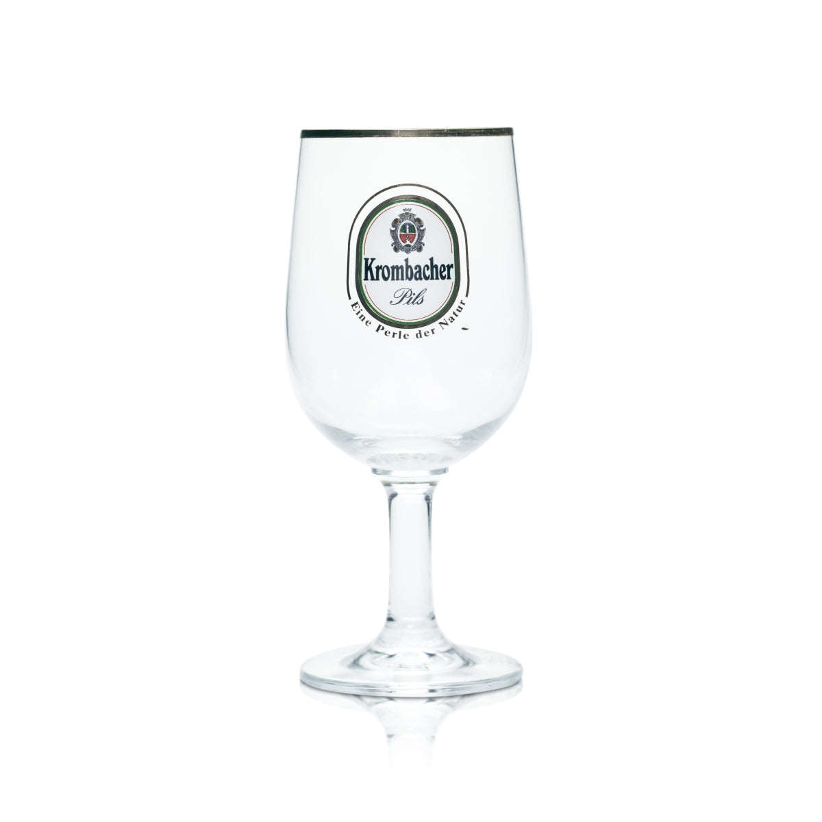 6x Krombacher glass 0.3l tulip Gaston Pokal gold rim glasses brewery pilsner gastro – View 2