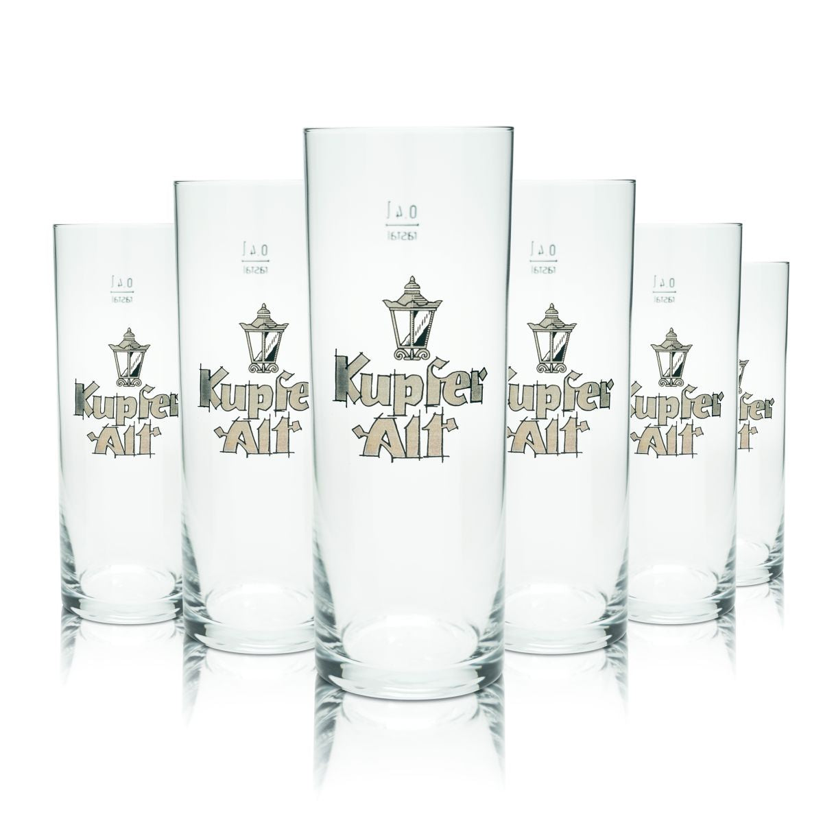 6x copper Altbier glass 0,4l Willi mug glasses set beer bar brewery gastro
