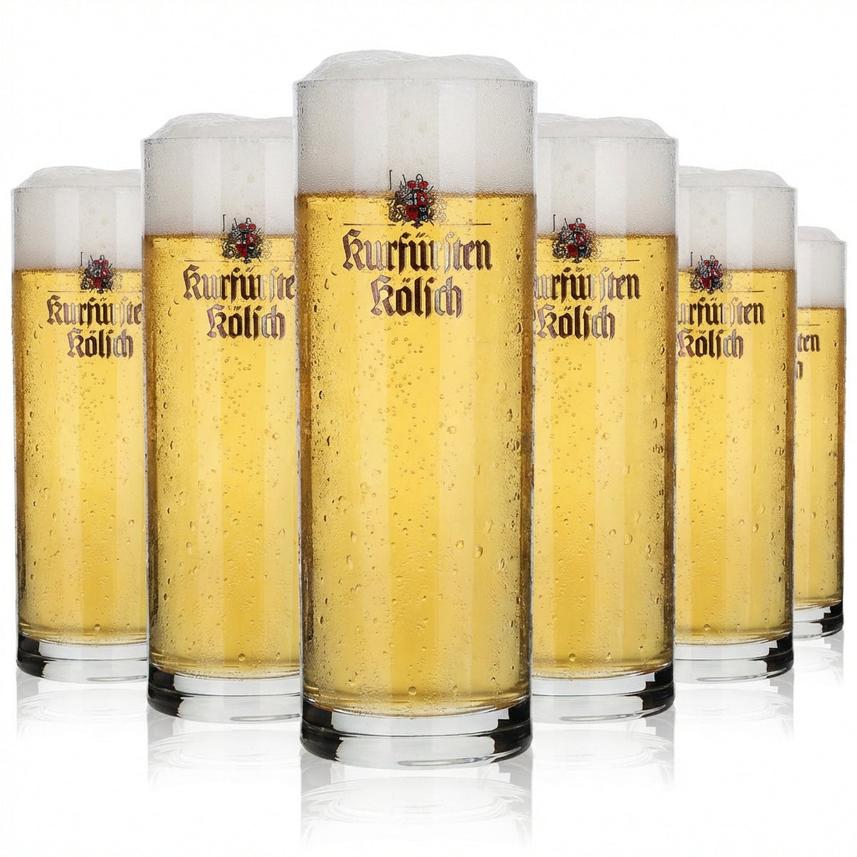 6x Kurfürsten Kölsch Glass 0.4l Mug Kölsch Glasses Set Brewery Pub