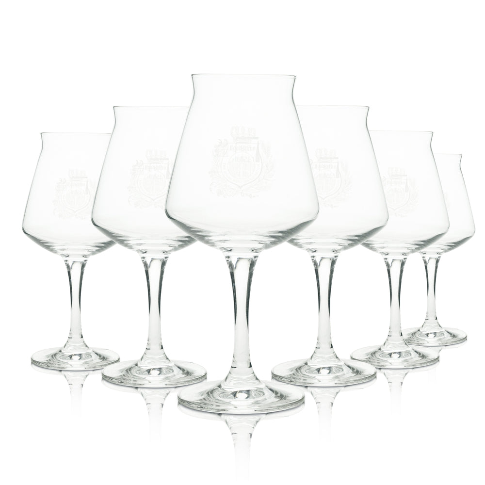 6x Landskron beer glass gourmet glass 0.3l white logo Rastal