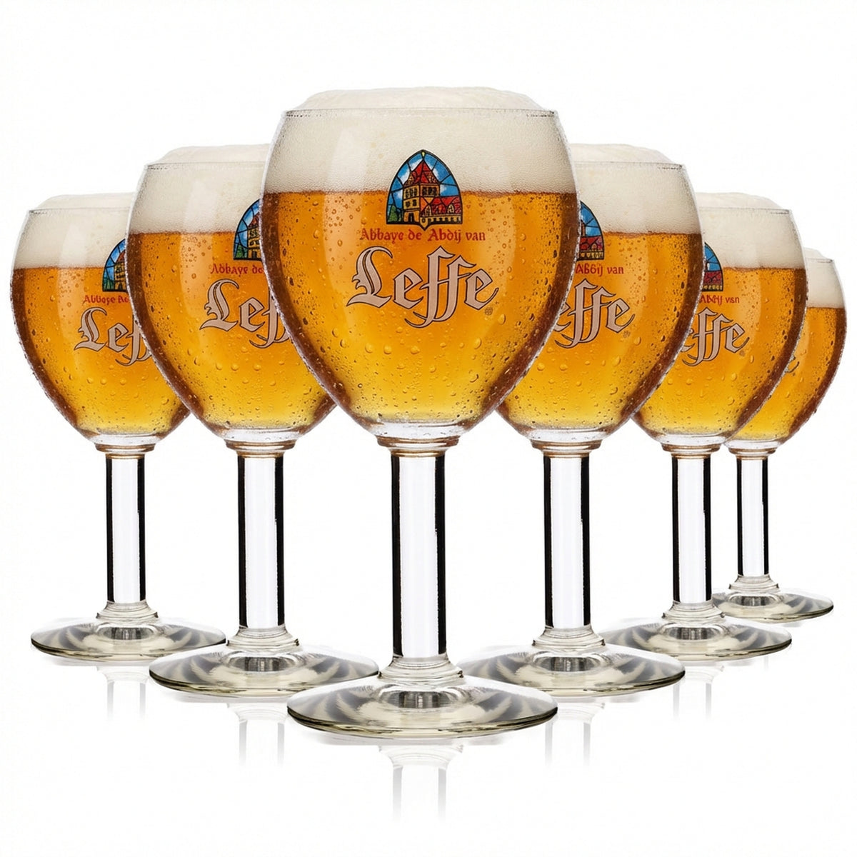 6x Leffe Glass 0.25l Goblet/Tulip Beer Glasses Beer Belgium Normal Stem