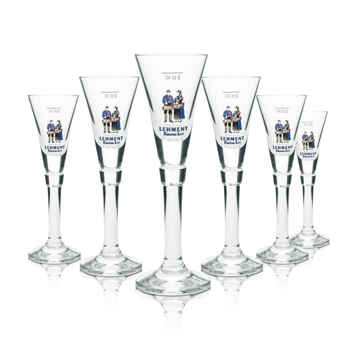 6x Lehment schnapps glass goblet 2cl