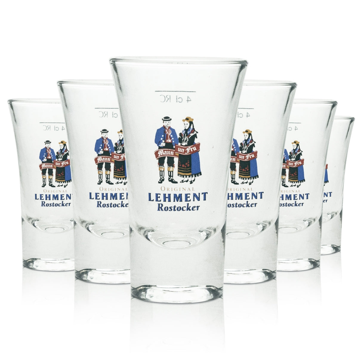6x Lehment schnapps glass shot man and woman 4cl