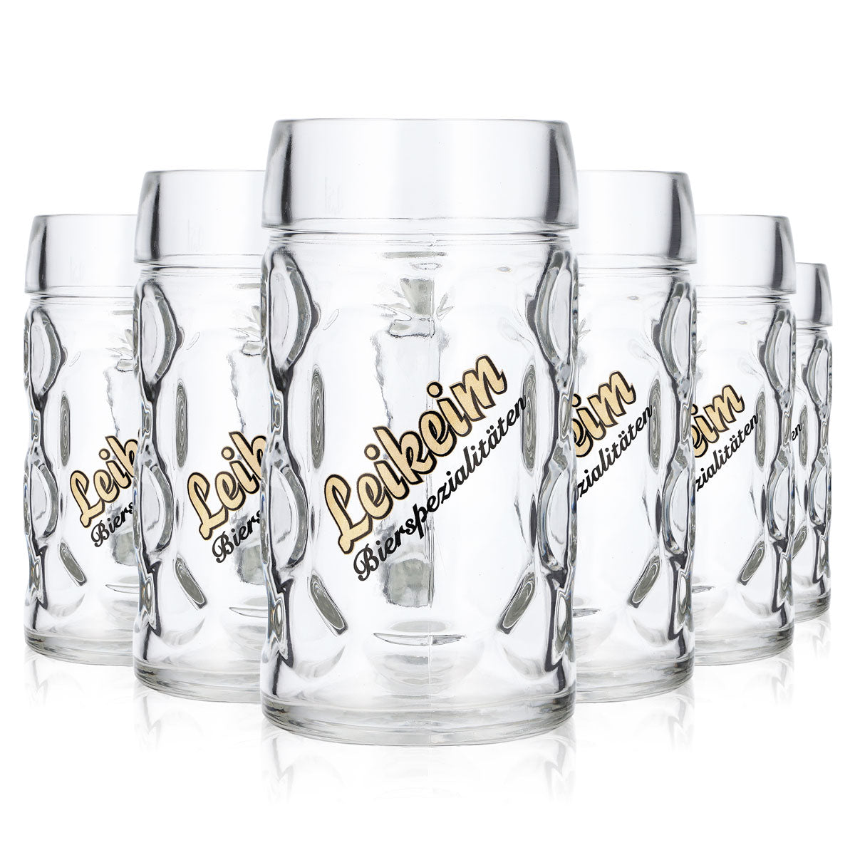 6 Leikeim Beer Glasses, 0.5-liter Pitchers (Set of 6)