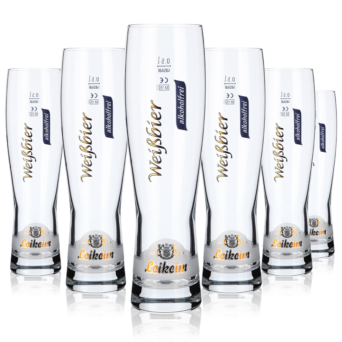 6x Leikeim Beer Glass 0.5l Wheat Beer Glass Non-Alcoholic Rastal Monaco Slim – View 5