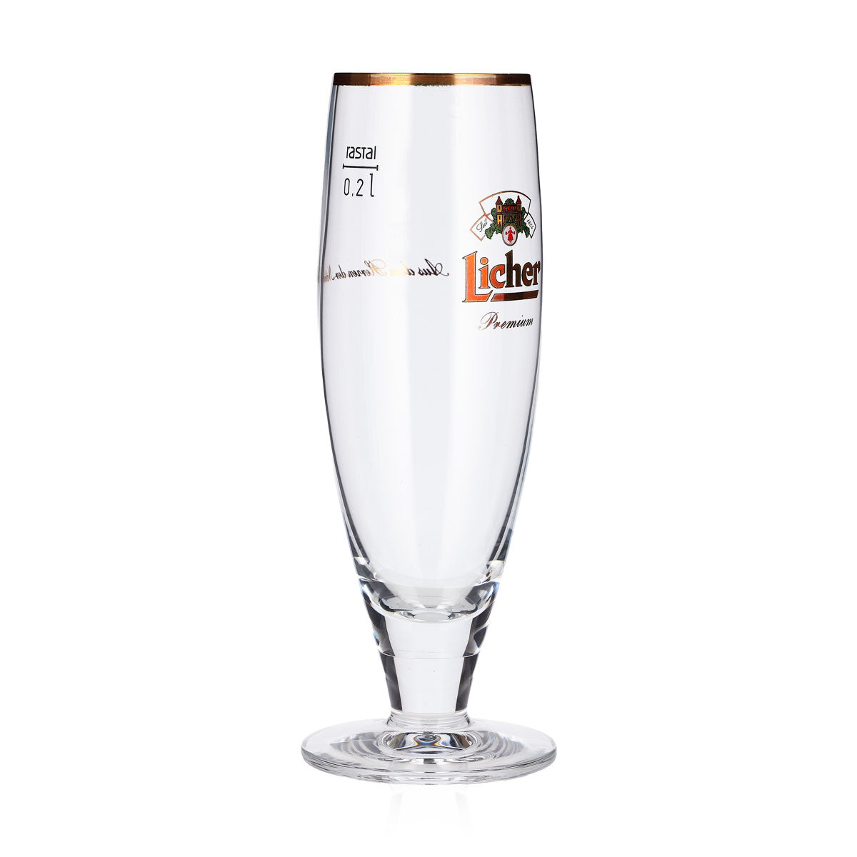 6 Licher Beer Glasses, 0.2 L, Premium Gold-Rimmed Rastal Goblet – View 3