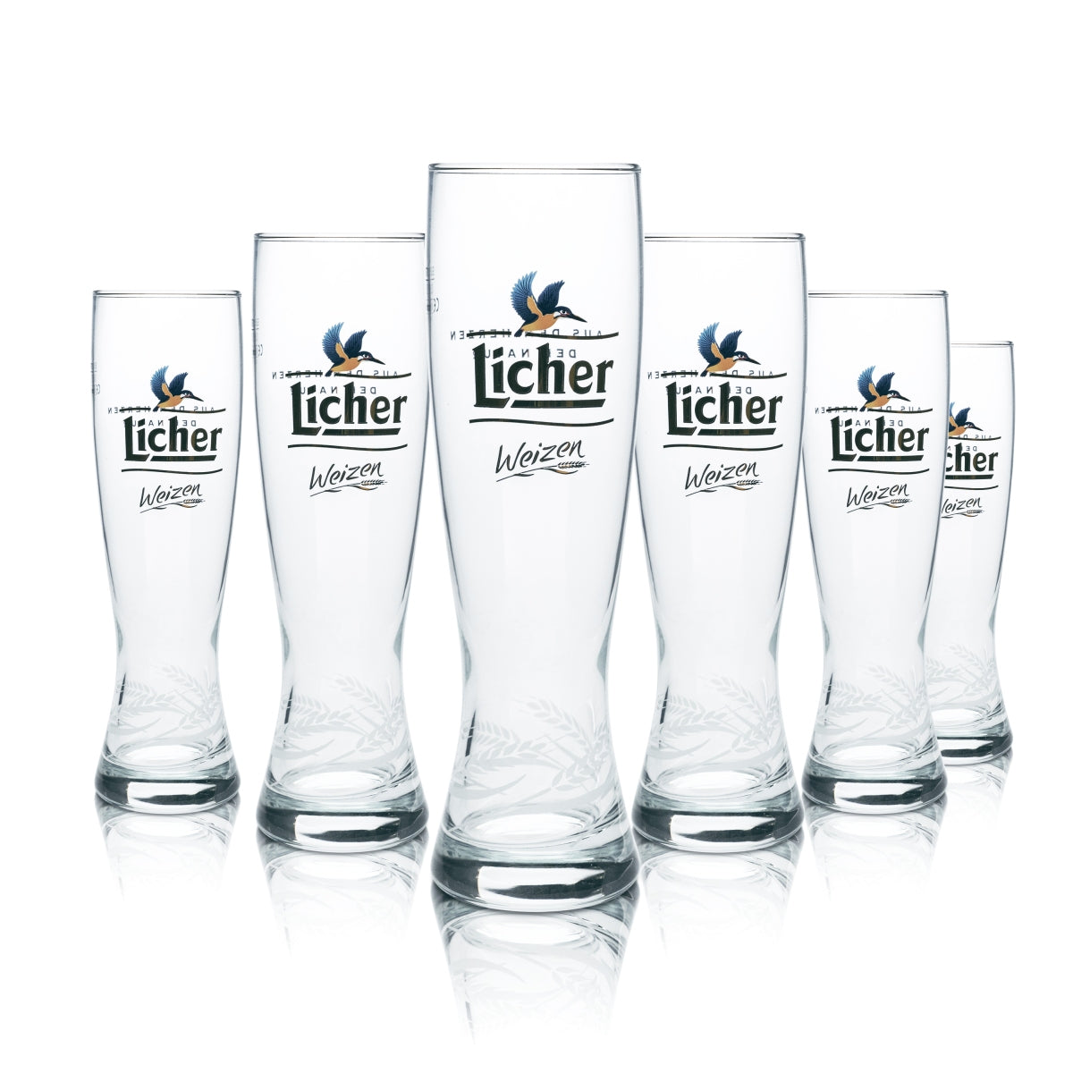 6x Licher Beer Glass 0.5L Yeast Wheat Beer Glasses Gastro Brewery Pils Cervez