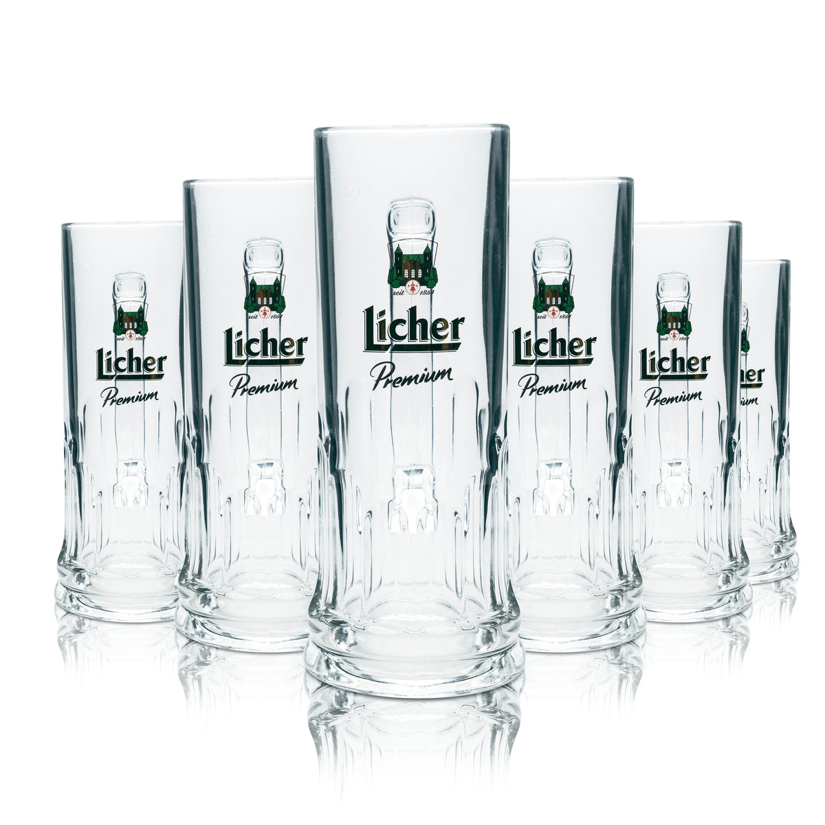 6x Licher beer glass 0.5l mug tankard glasses gastro pub Pilsner Hessen – View 5