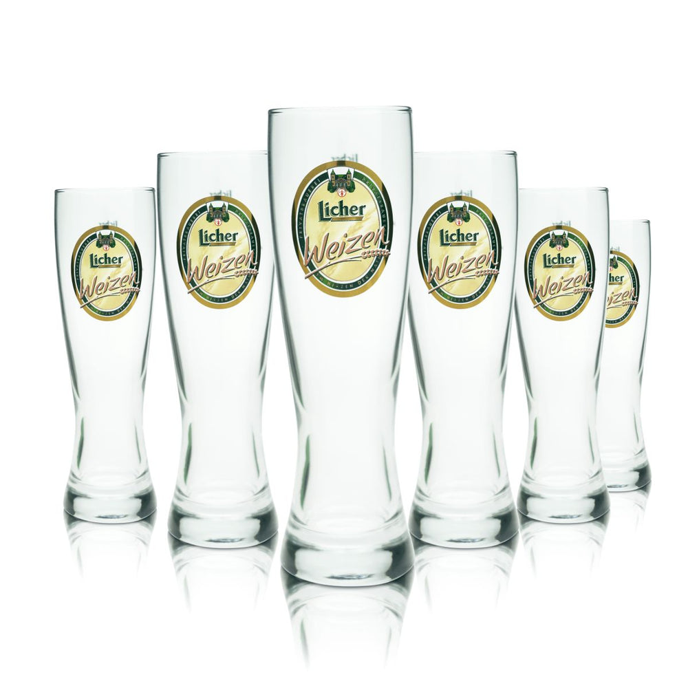 6x Licher beer glass 0.3l wheat beer glass Hefeweizen glass set brewery Gastro oak