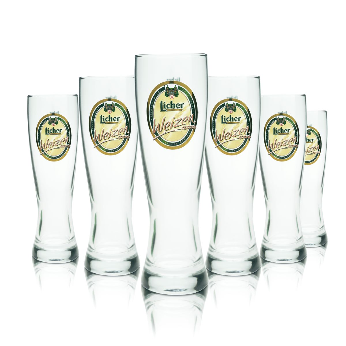 6x Licher beer glass 0.3l wheat beer glass Hefeweizen glass set brewery Gastro oak