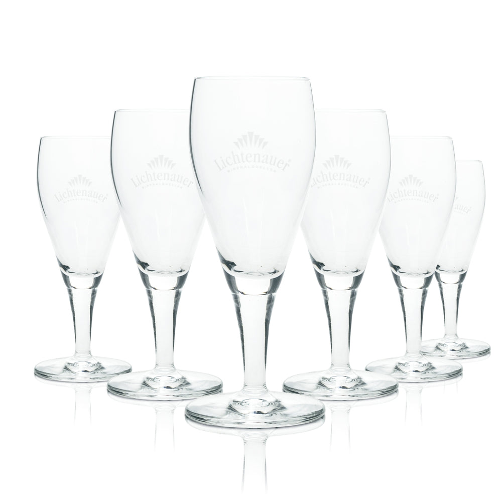 6x Lichtenauer Water Tulip Glass 0.1l Gastro Mineral Glasses Cup Restaurant