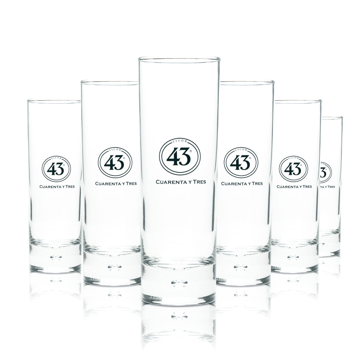 6x 43 liqueur 0.2l glass stick cup long drink glasses cocktail Licor Cuarenta