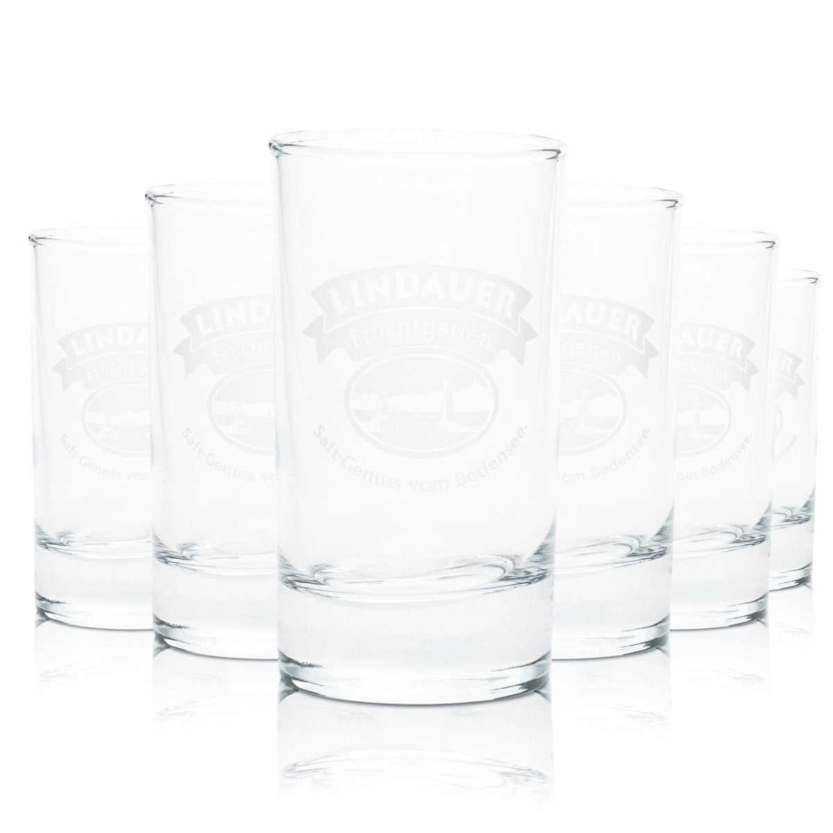 6x Lindauer juice glass 0.1l long drink cup Water Soda Mineral glasses Lake Constance