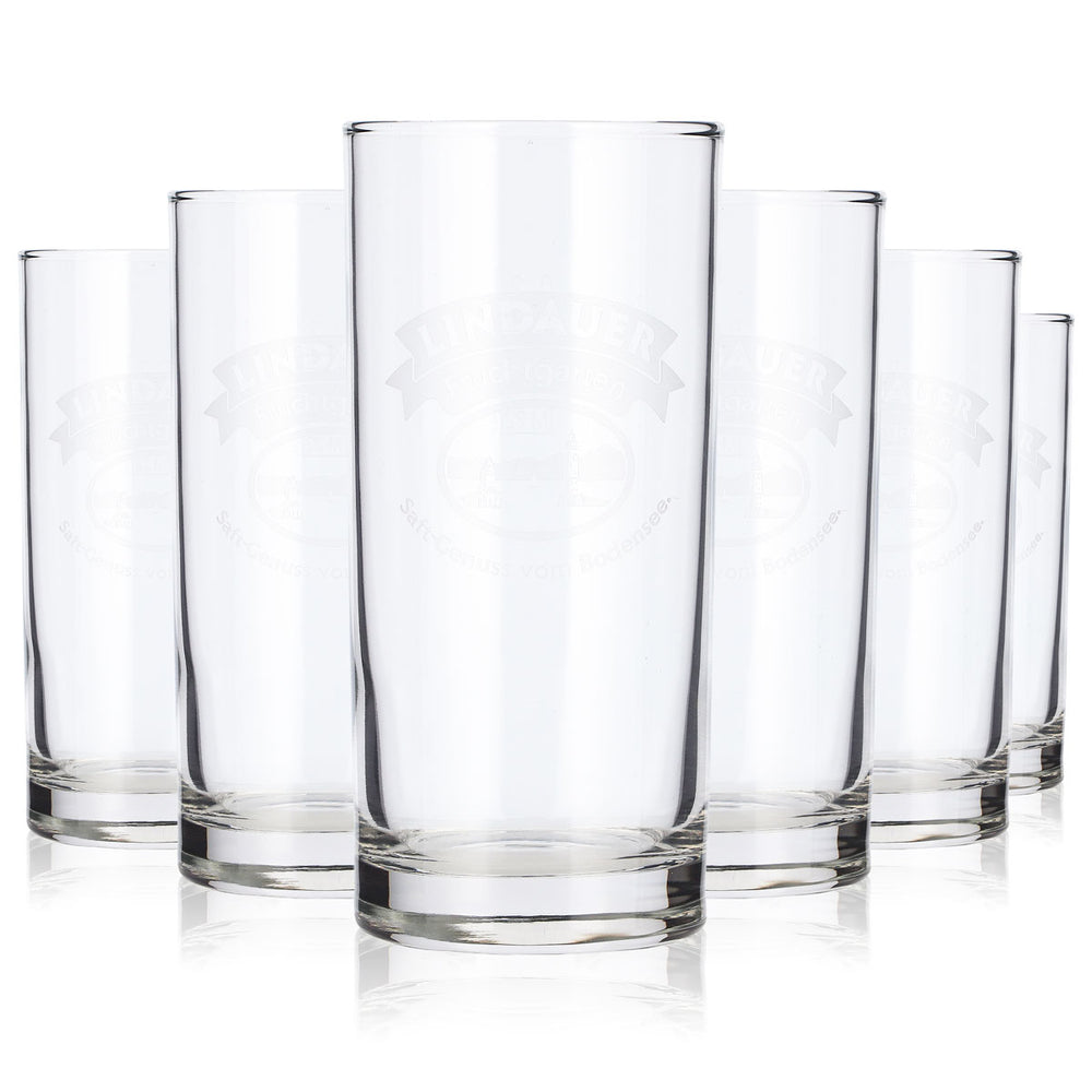 6 Lindauer Juice Glasses, 0.2 L, with Rastal Amsterdam Logo, Frosted Finish (Set of 6)