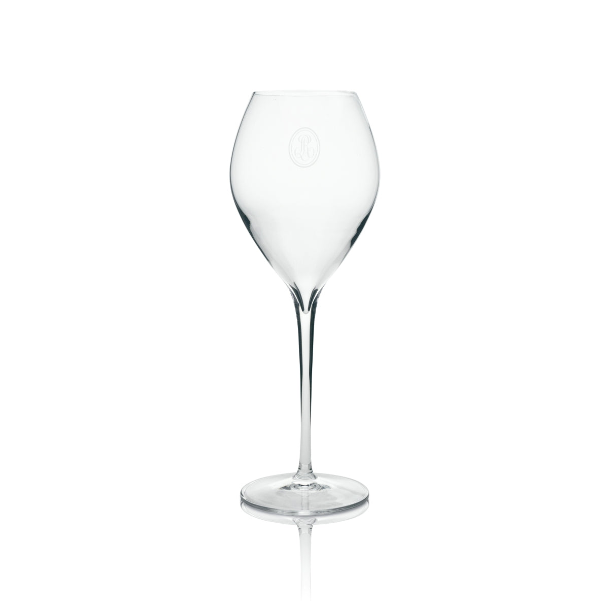 6x Louis Roederer Champagne Glass Flute, thick-bodied with logo – View 2