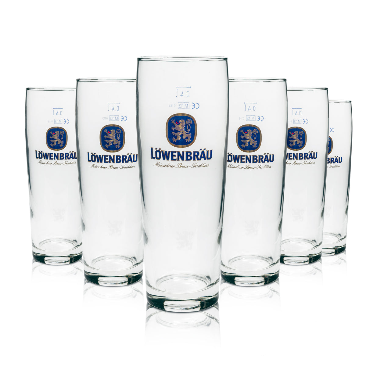 6x Löwenbräu beer glass 0.4l Willi Becher Rastal – View 5