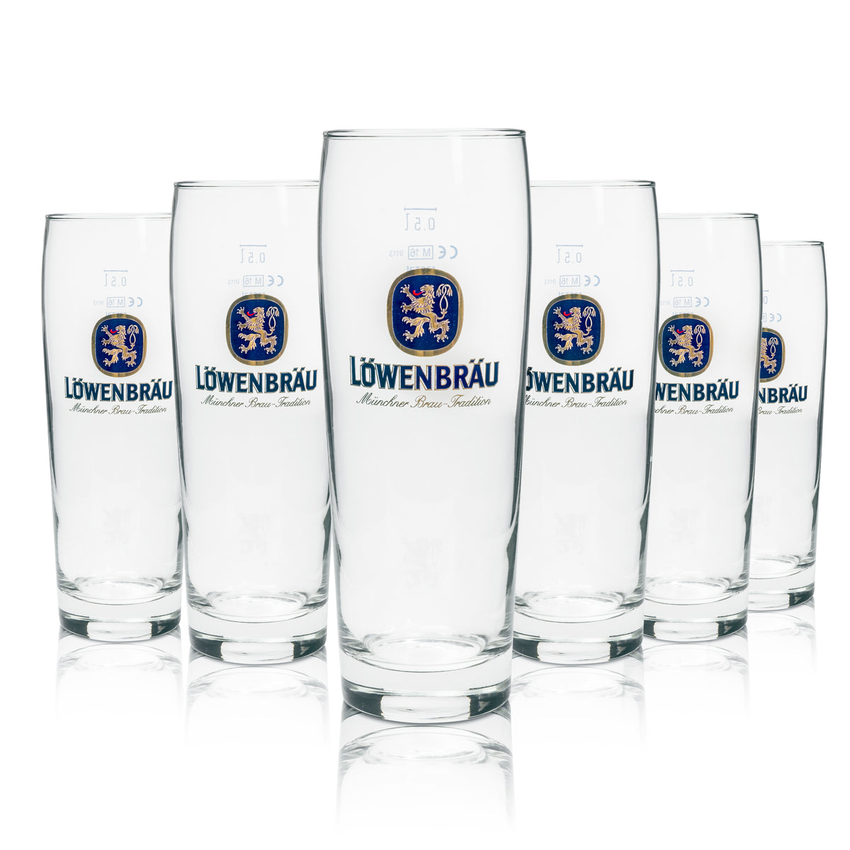 6x Löwenbräu beer glass 0.5l Willi Becher Rastal – View 4
