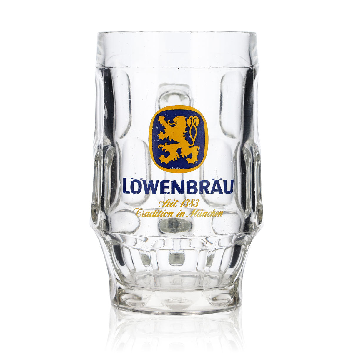 6x Löwenbräu beer glasses, 0.5 l mug, Strasbourg, yellow logo, B-WARE – View 2