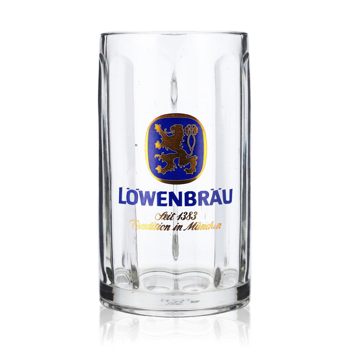6x Löwenbräu beer glasses, 0.4 l mug, Seidel tankard, Moldau, B-grade – View 2
