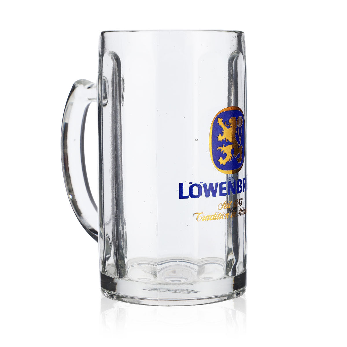 6x Löwenbräu beer glasses, 0.4 l mug, Seidel tankard, Moldau, B-grade – View 3