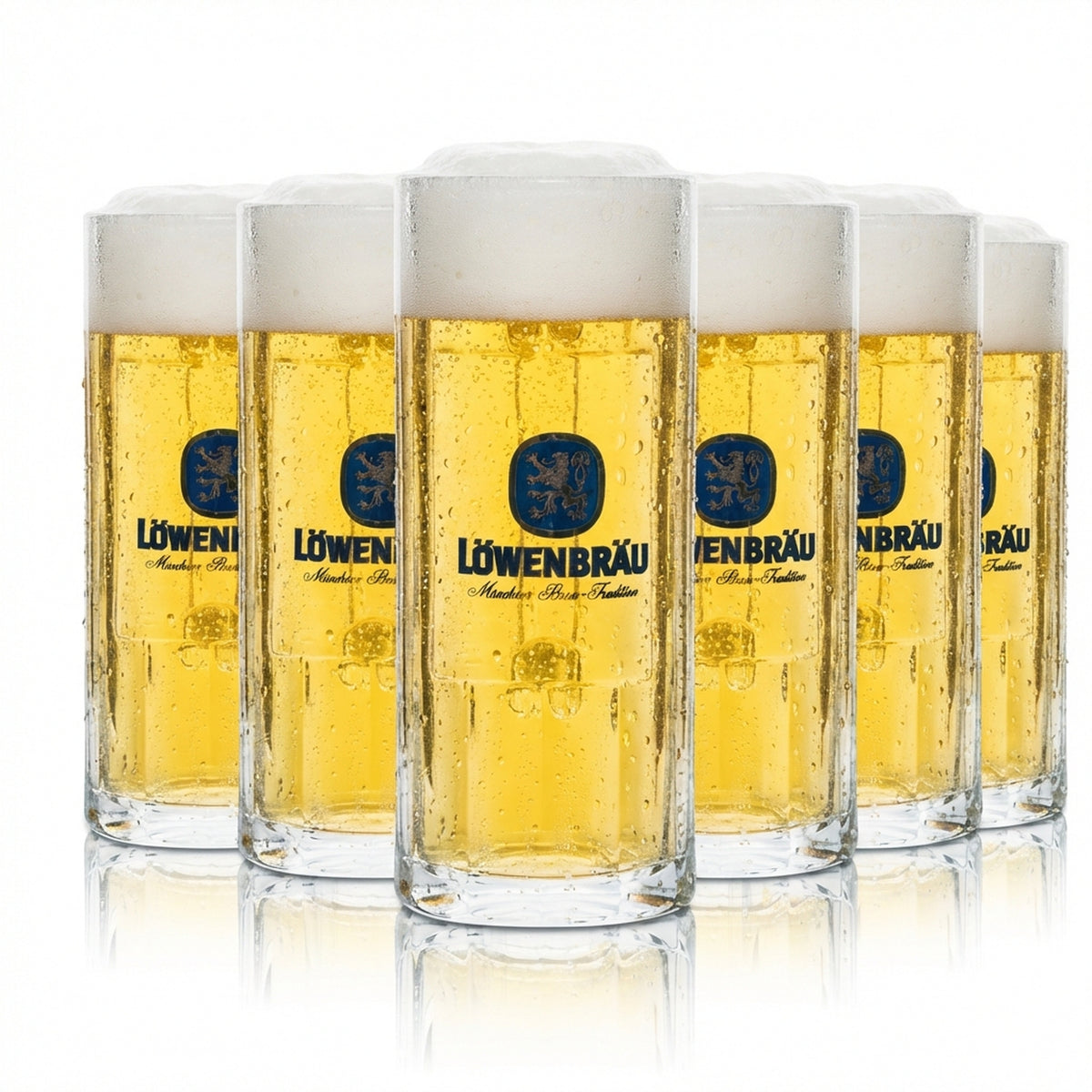6x Löwenbräu beer glass mug 0.5l