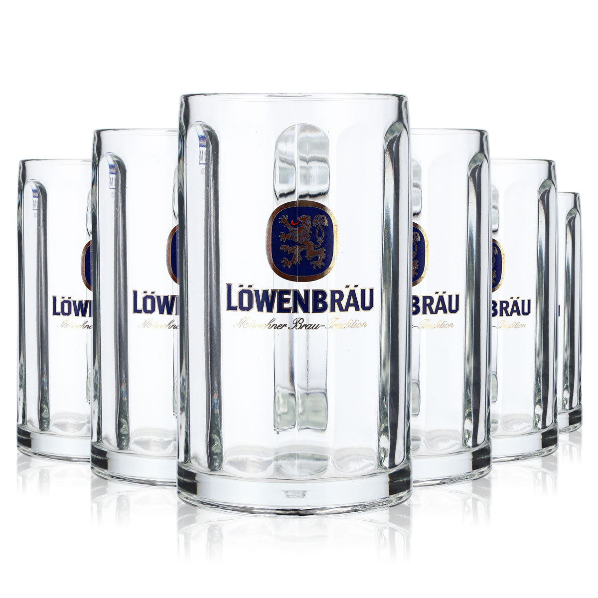 6x Löwenbräu beer glass 0.3l mug Seidel beer stein Rastal Glückauf B-WARE – View 2