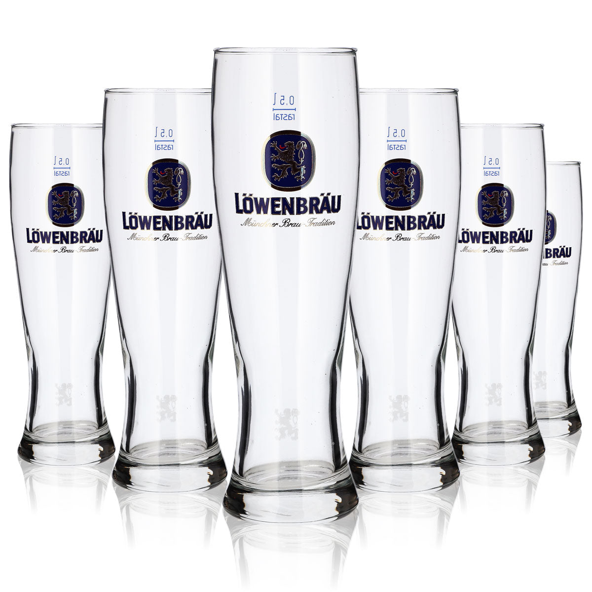 6x Löwenbräu Glass 0.5l Wheat Beer Glass Yeast Wheat Glass Set Brewery Bavaria – View 5