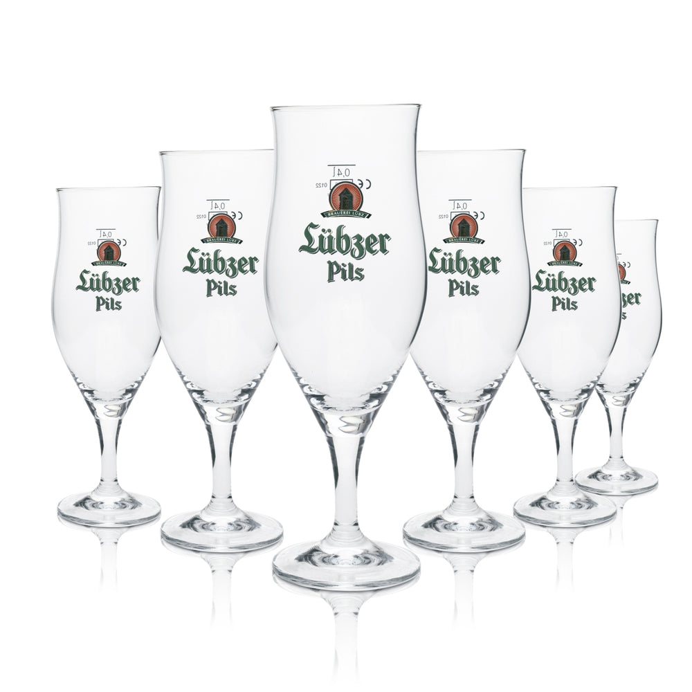 6x Lübz beer glass trophy 0.4l Pils Ritzenhoff
