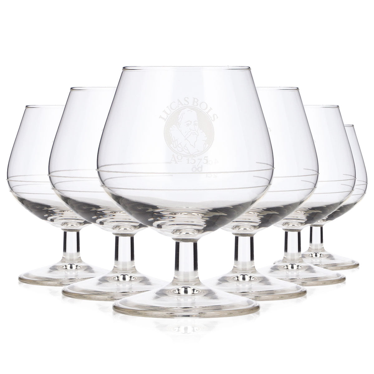 6 Lucas Bols Liqueur Glasses (2 cl) + 4 cl Tulip-Shaped Böckling Beer Glasses with White Logo