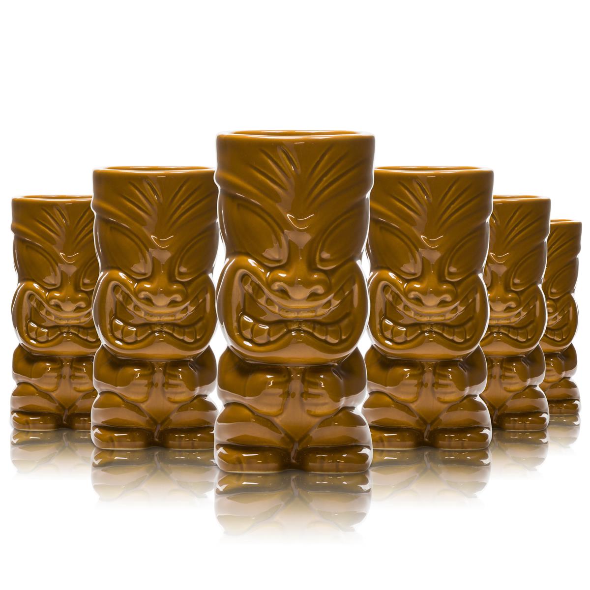 6x Mahiki Rum Glass Mug Brown