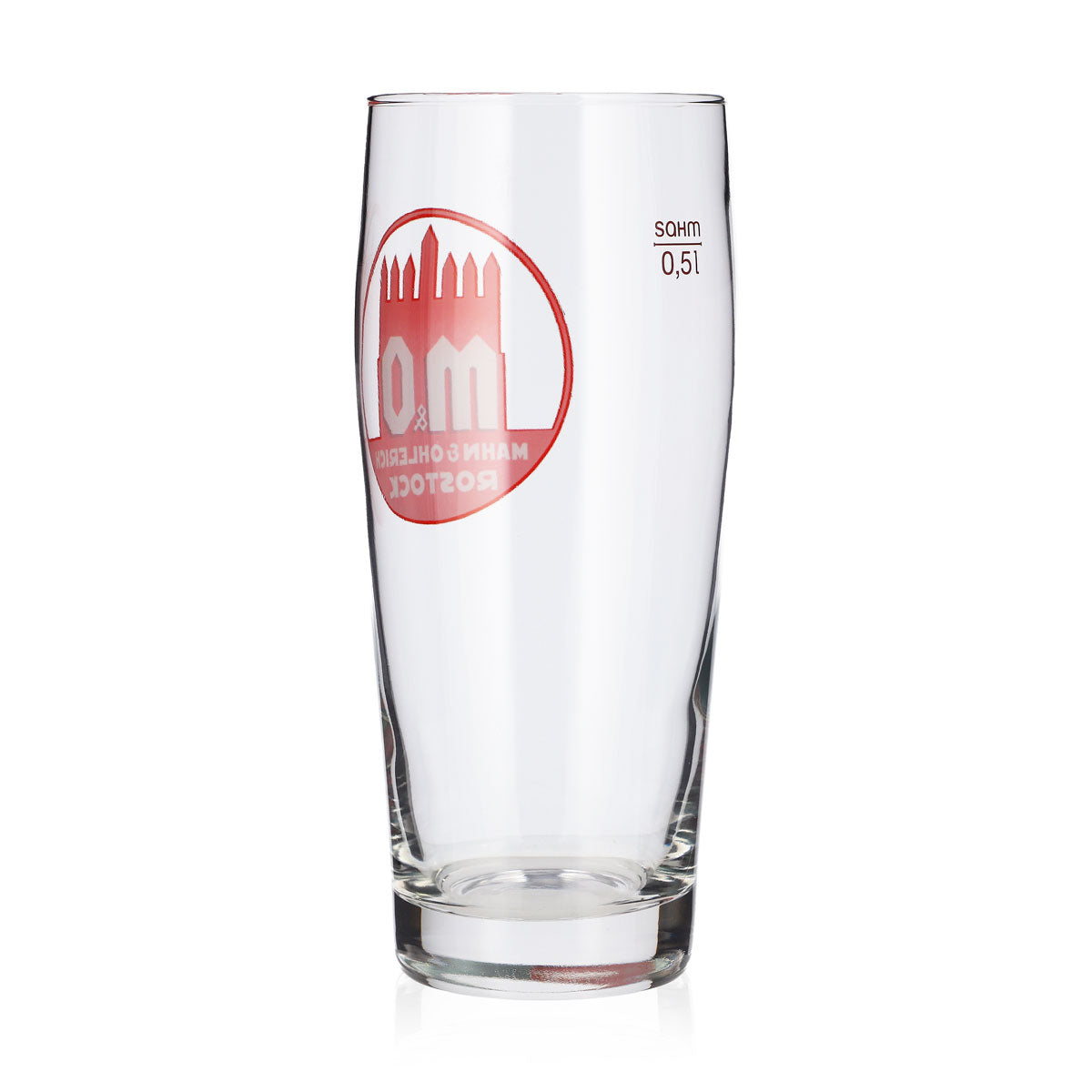 6 Mahn & Ohlerich Beer Glasses, 0.5 L, Red Logo, "sahm Rostock" – View 4