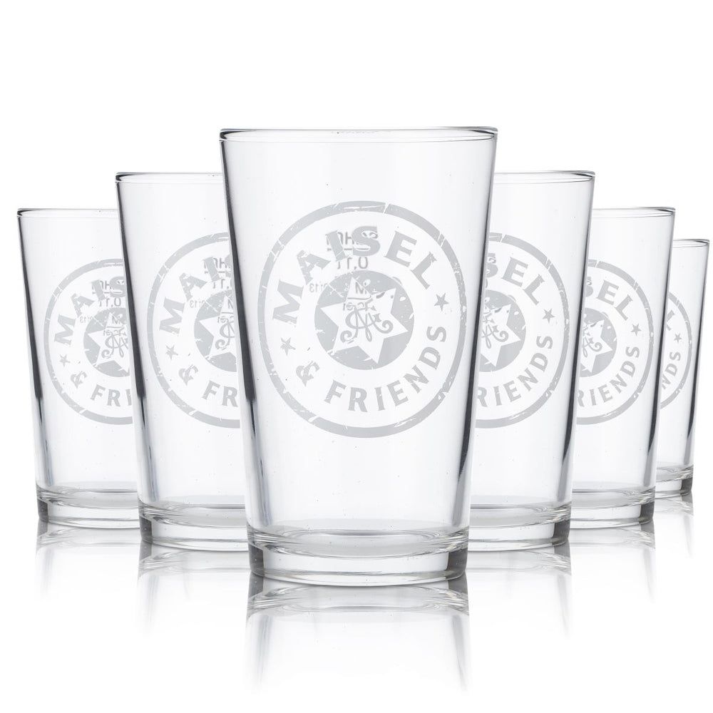 6x Maisels glass/glasses Beer glass Wheat beer glass Willi mug 0.1 l "Maisel & Friends"