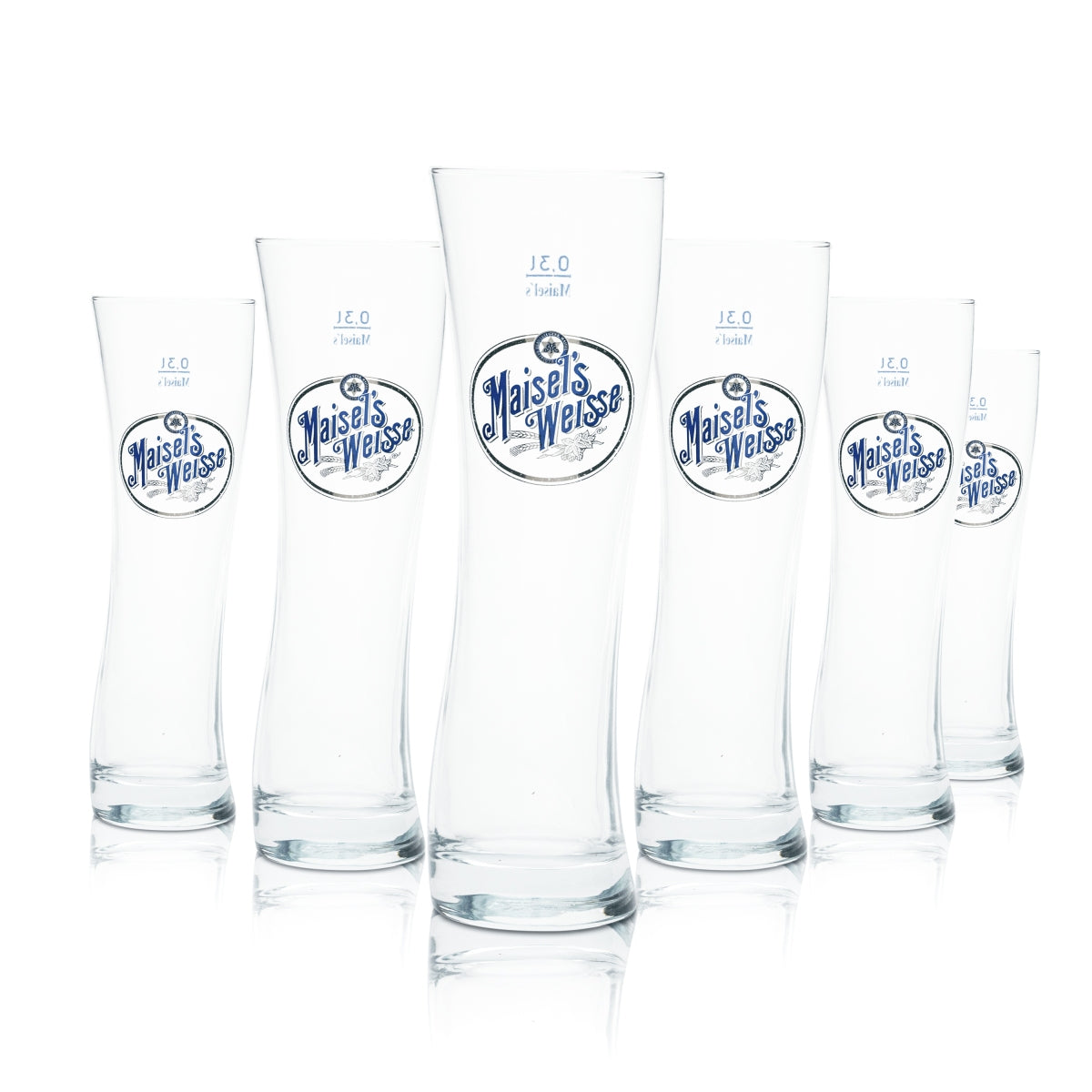 6x Maisels Weisse Beer Glass 0.3l Design Trophy Glasses Wheat Yeast Gastro Bayreuth