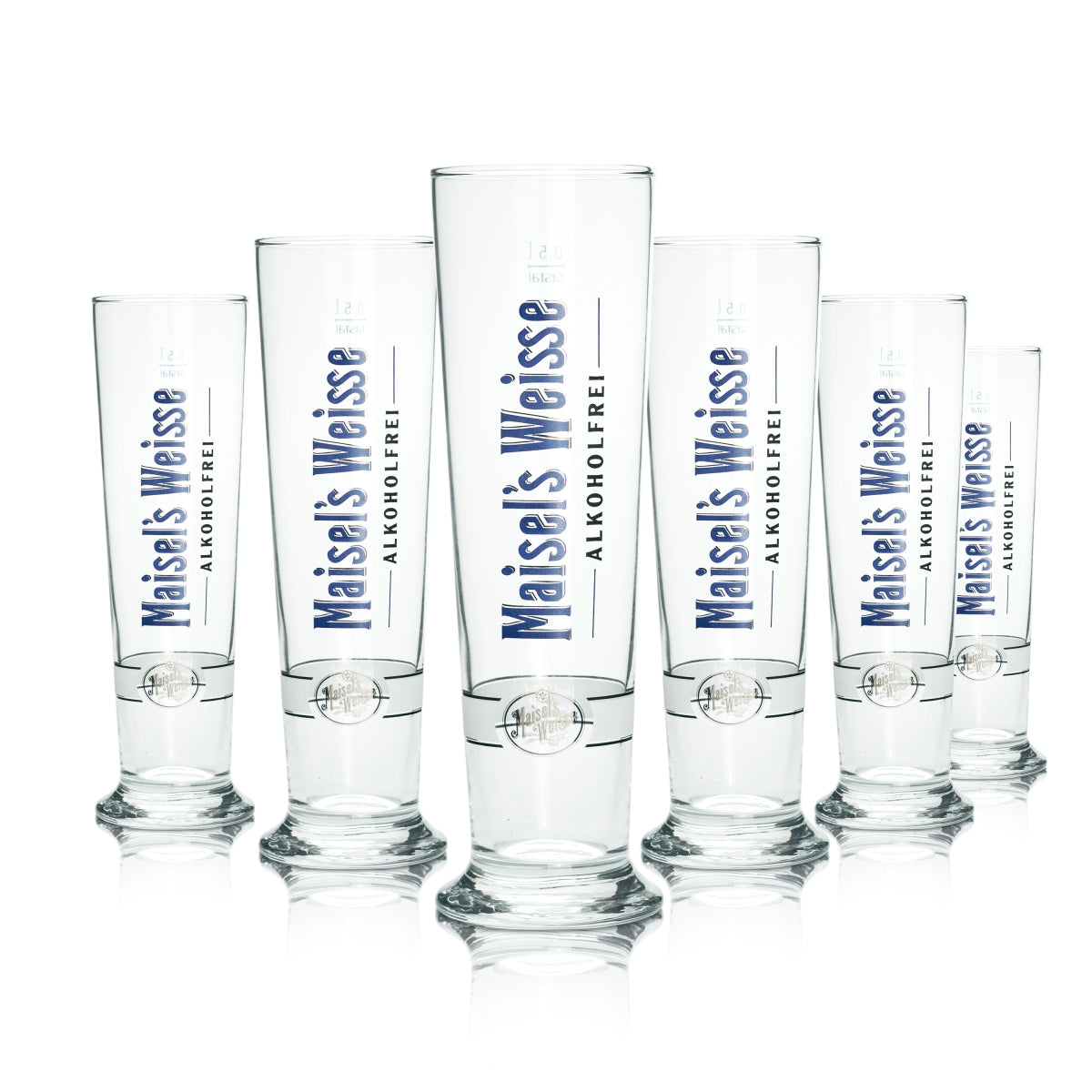 6x Maisels Weisse Hefe Wheat Beer Glass 0.5l Wheat Beer Trophy Alcohol-Free Gastro Bar