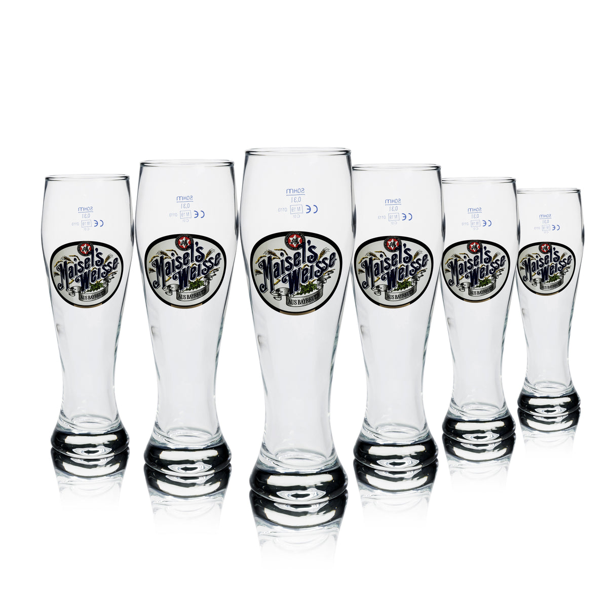 6x Maisels Weisse wheat beer glass 0.3l yeast crystal wheat glasses, restaurant-calibrated – View 5