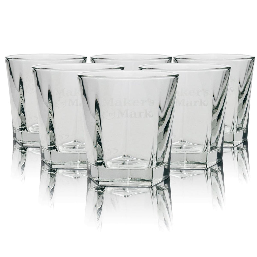 6x Maker's Mark Glass Tumblers 0.3l Whiskey Long Drink Glasses Gastro Pub Bourbon Bar