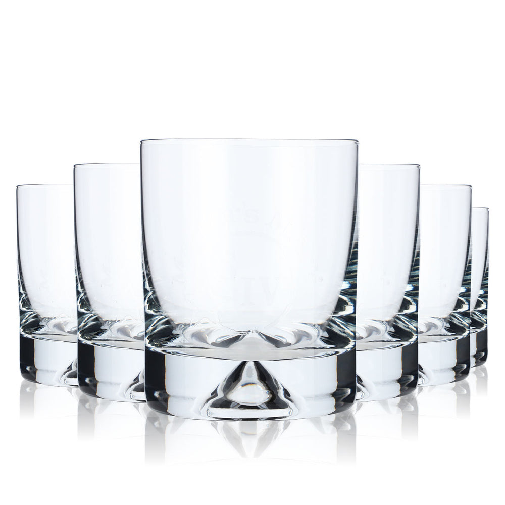 6x Maker's Mark Whiskey Glass 0.3l Glasses Tumbler Thick Base STD Logo