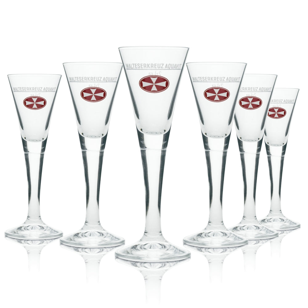 6x Maltese Cross Liqueur Glass Shot 2cl